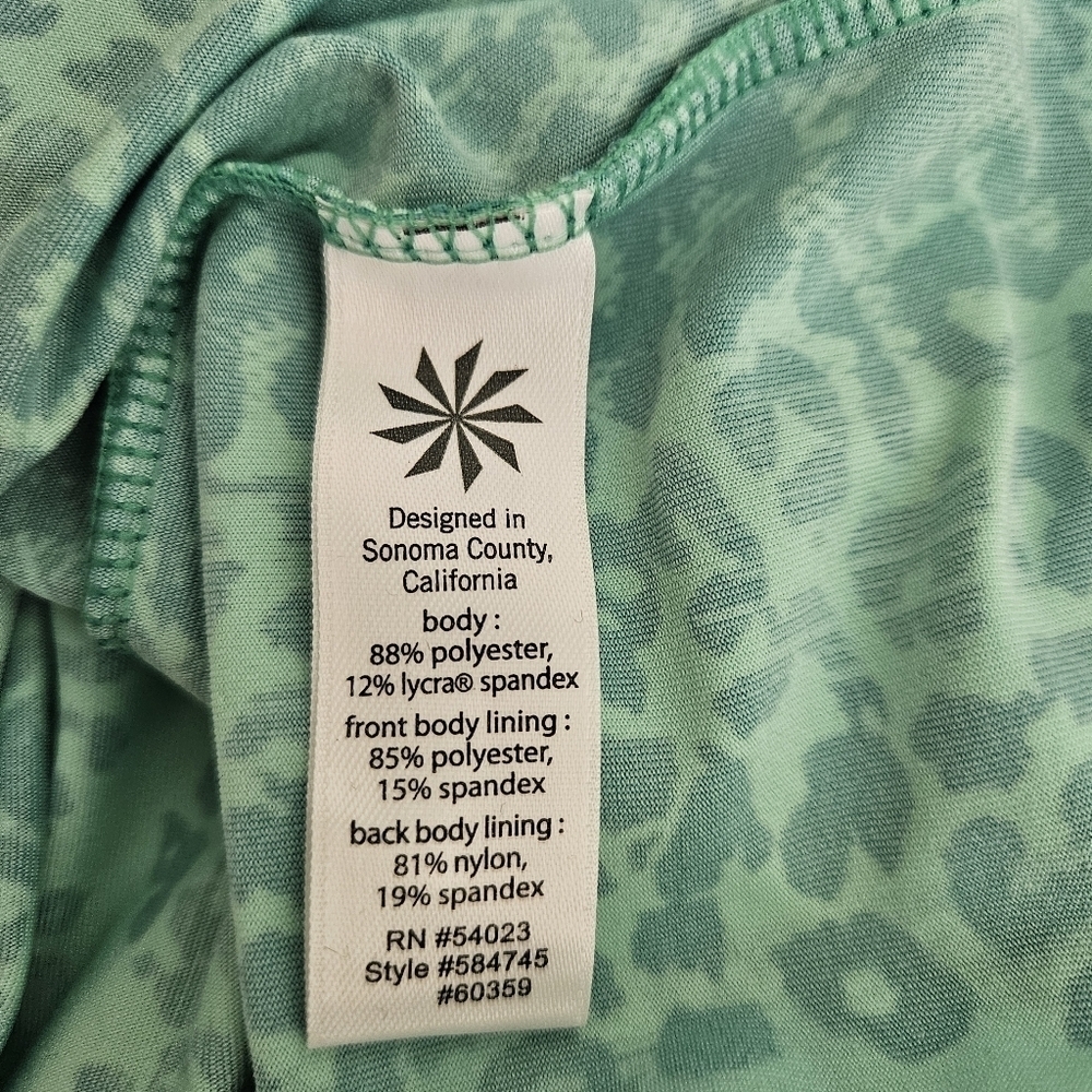 Athleta Tinker Tank Top Green Leopard Sleeveless Racerback Athletic Shirt Small - Picture 6 of 8
